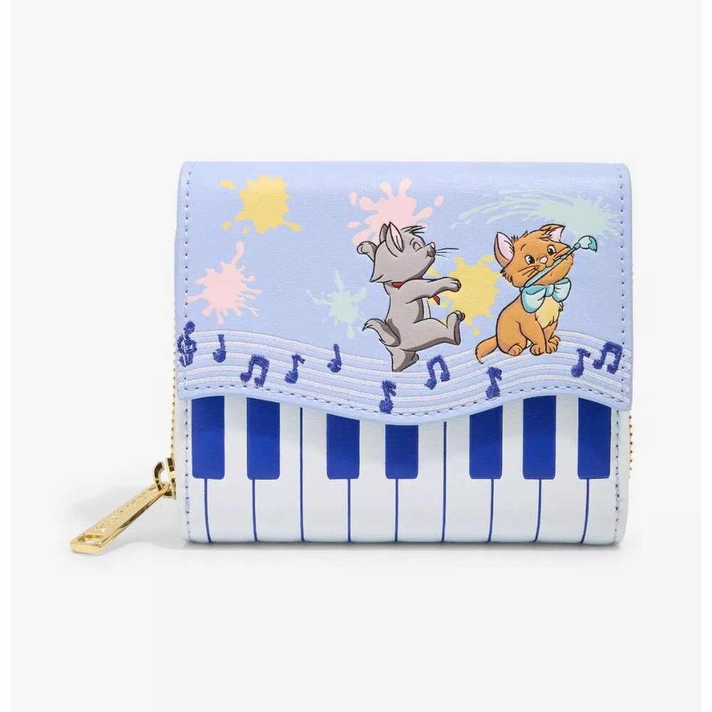 Loungefly Disney The Aristocats Kittens Piano Mini Backpack and Wallet NWT - Picture 6 of 9